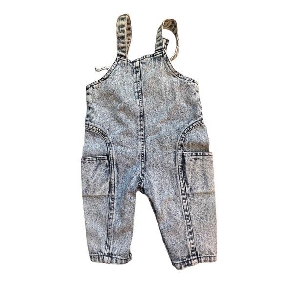 Little Ones Vintage 80s Acid Wash Going Places Overalls Size 12 Months - Picture 4 of 4